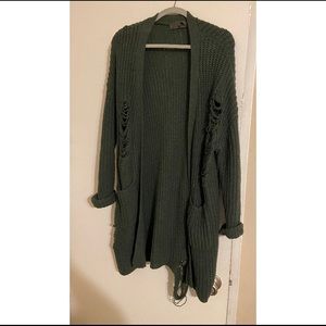 M/L green khaki sweater.